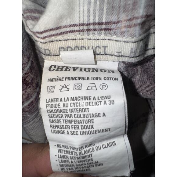 Chevignon Pearl Snap 100% Cotton Slim Fit Check Shirt Multicolor Sz S - Picture 7 of 8